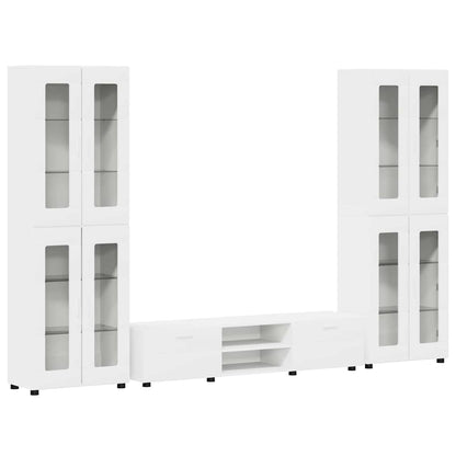 TV Cabinet Set with Drawer FLORIN 3 pcs White Engineered Wood
