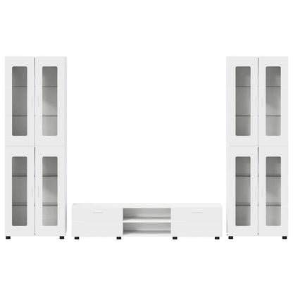 TV Cabinet Set with Drawer FLORIN 3 pcs White Engineered Wood