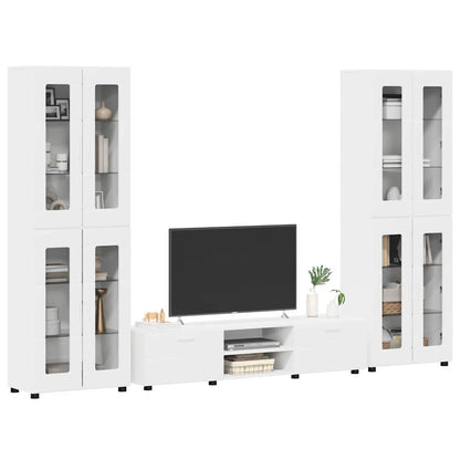 TV Cabinet Set with Drawer FLORIN 3 pcs White Engineered Wood