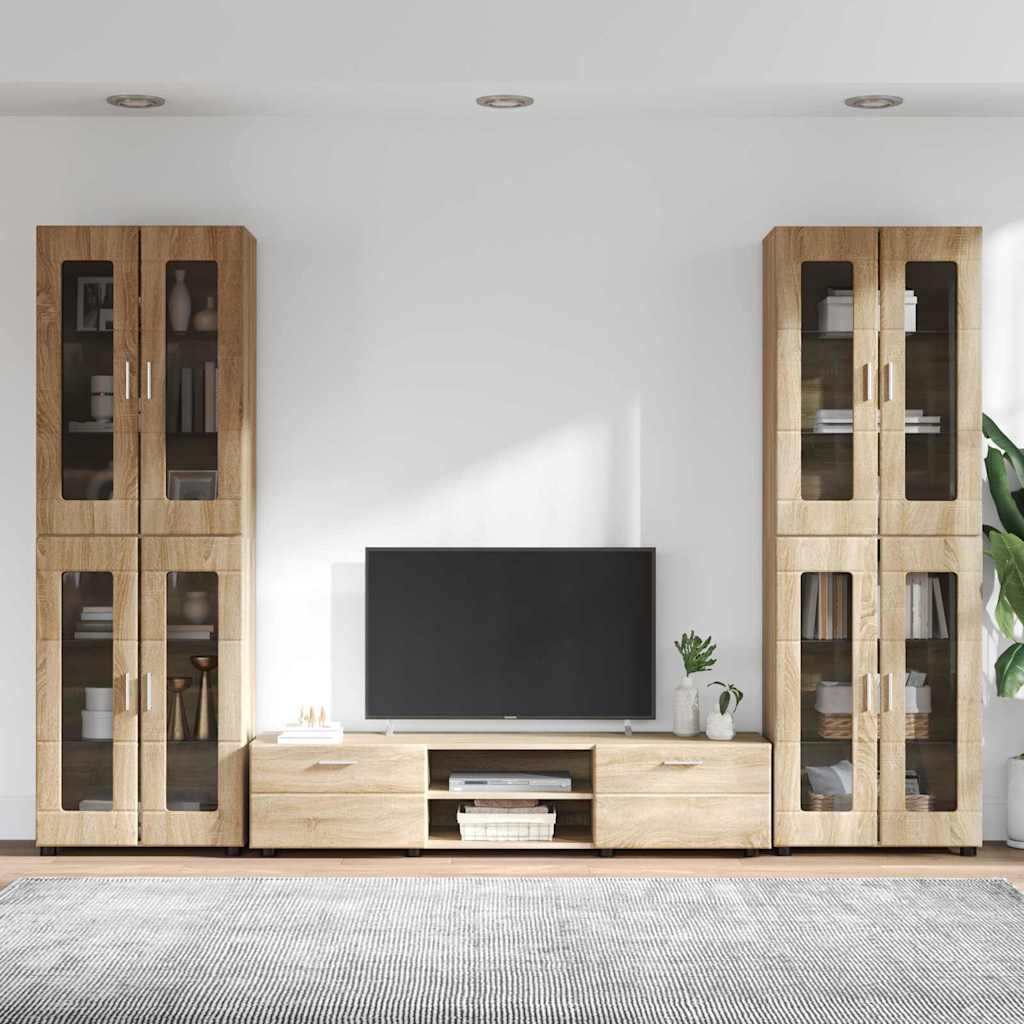 TV Cabinet Set FLORIN 3 pcs Sonoma Oak Engineered Wood