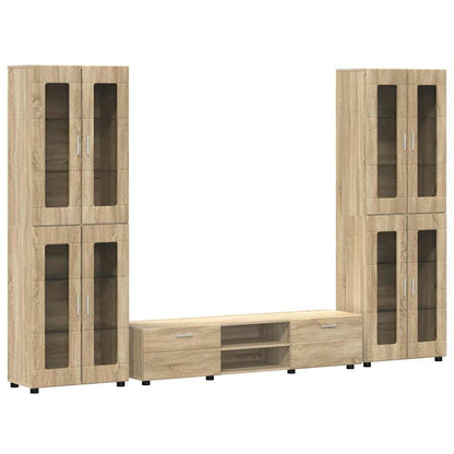 TV Cabinet Set FLORIN 3 pcs Sonoma Oak Engineered Wood