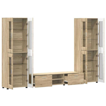TV Cabinet Set FLORIN 3 pcs Sonoma Oak Engineered Wood