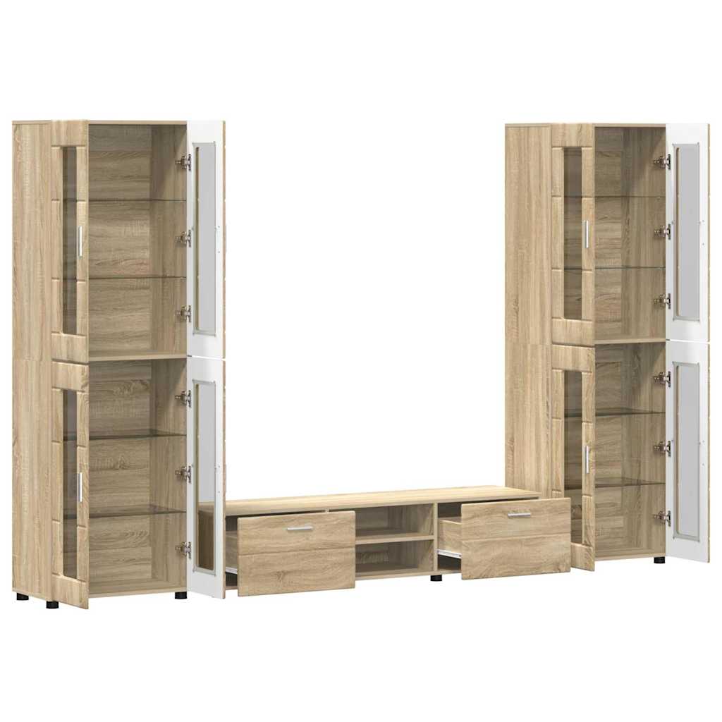TV Cabinet Set FLORIN 3 pcs Sonoma Oak Engineered Wood