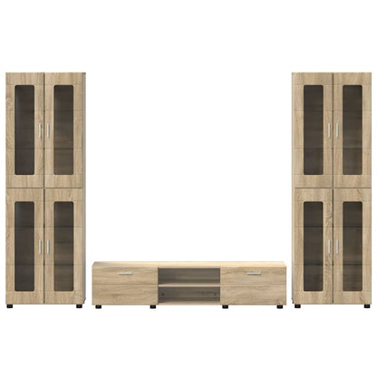 TV Cabinet Set FLORIN 3 pcs Sonoma Oak Engineered Wood