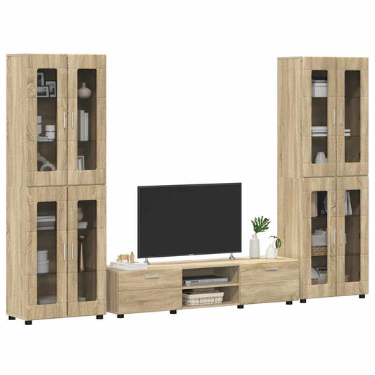 TV Cabinet Set FLORIN 3 pcs Sonoma Oak Engineered Wood