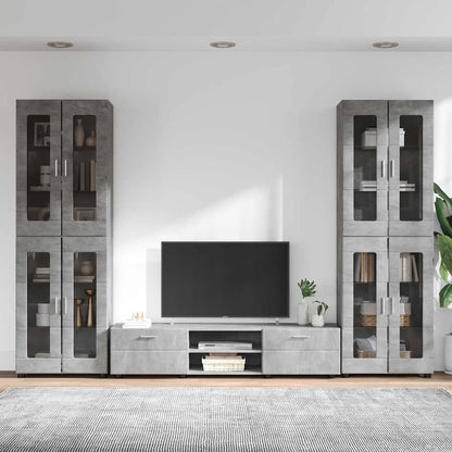 TV Cabinet Set FLORIN 3 pcs Concrete Grey Engineered Wood