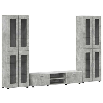 TV Cabinet Set FLORIN 3 pcs Concrete Grey Engineered Wood