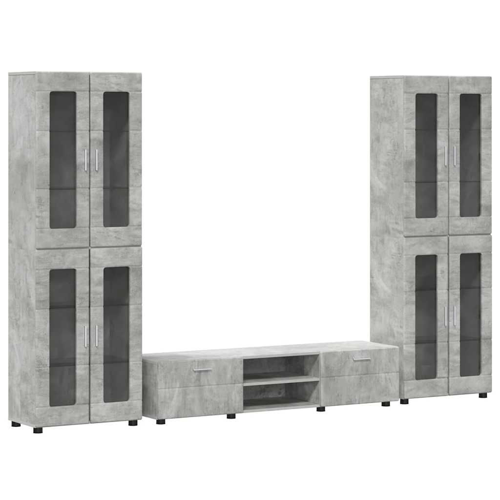 TV Cabinet Set FLORIN 3 pcs Concrete Grey Engineered Wood