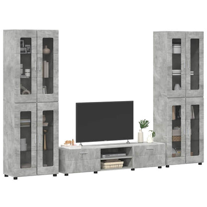 TV Cabinet Set FLORIN 3 pcs Concrete Grey Engineered Wood