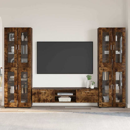 TV Cabinet Set FLORIN 3 pcs Smoked Oak Engineered Wood