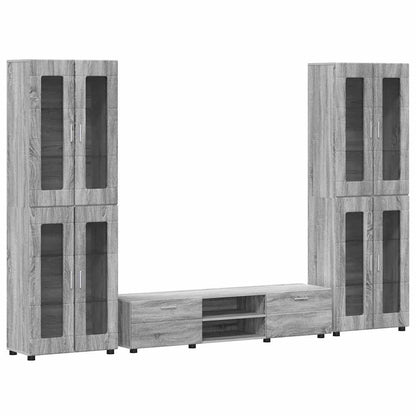 TV Cabinet Set FLORIN 3 pcs Grey Sonoma Engineered Wood