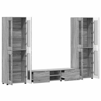 TV Cabinet Set FLORIN 3 pcs Grey Sonoma Engineered Wood