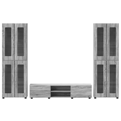 TV Cabinet Set FLORIN 3 pcs Grey Sonoma Engineered Wood