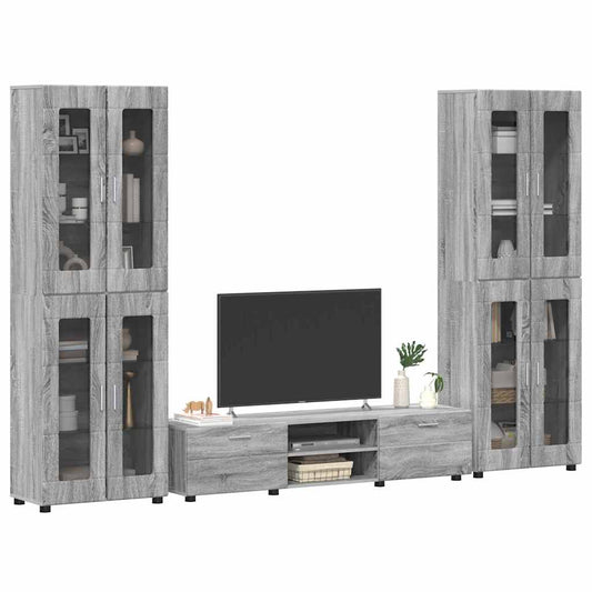 TV Cabinet Set FLORIN 3 pcs Grey Sonoma Engineered Wood