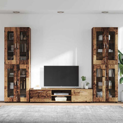 TV Cabinet Set with Shelf FLORIN 3 pcs Old Wood Engineered Wood