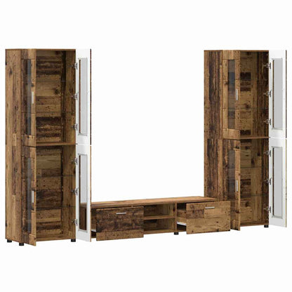 TV Cabinet Set with Shelf FLORIN 3 pcs Old Wood Engineered Wood