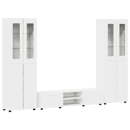 TV Cabinet Set with Drawer FLORIN 3 pcs White Engineered Wood
