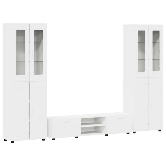 TV Cabinet Set with Drawer FLORIN 3 pcs White Engineered Wood