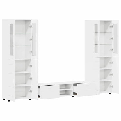 TV Cabinet Set with Drawer FLORIN 3 pcs White Engineered Wood