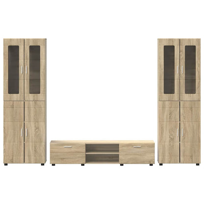 TV Cabinet Set FLORIN 3 pcs Sonoma Oak Engineered Wood