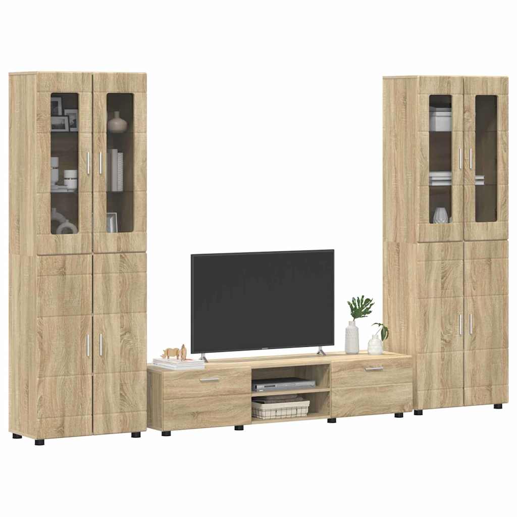 TV Cabinet Set FLORIN 3 pcs Sonoma Oak Engineered Wood