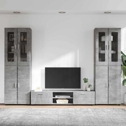 TV Cabinet Set FLORIN 3 pcs Concrete Grey Engineered Wood