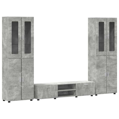 TV Cabinet Set FLORIN 3 pcs Concrete Grey Engineered Wood