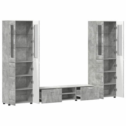 TV Cabinet Set FLORIN 3 pcs Concrete Grey Engineered Wood