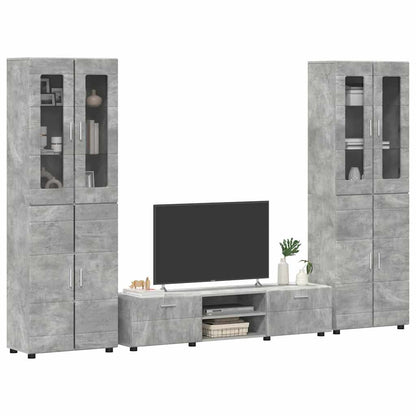 TV Cabinet Set FLORIN 3 pcs Concrete Grey Engineered Wood