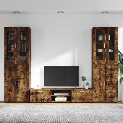 TV Cabinet Set FLORIN 3 pcs Smoked Oak Engineered Wood