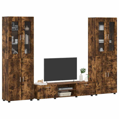 TV Cabinet Set FLORIN 3 pcs Smoked Oak Engineered Wood