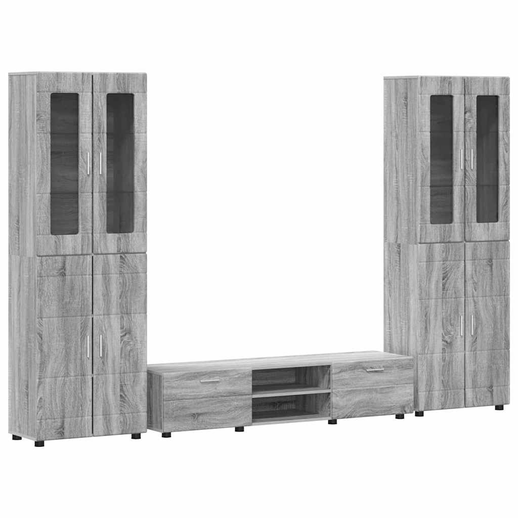 TV Cabinet Set FLORIN 3 pcs Grey Sonoma Engineered Wood