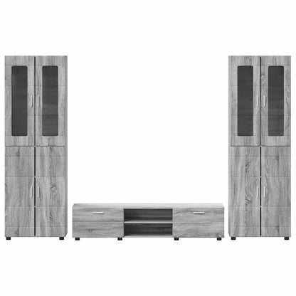 TV Cabinet Set FLORIN 3 pcs Grey Sonoma Engineered Wood