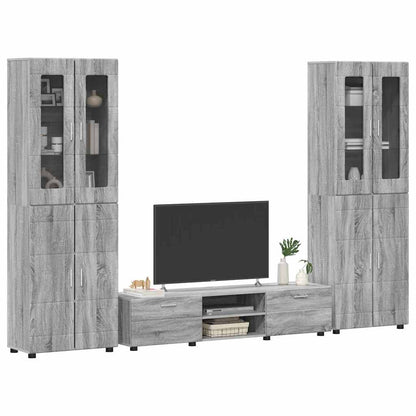 TV Cabinet Set FLORIN 3 pcs Grey Sonoma Engineered Wood