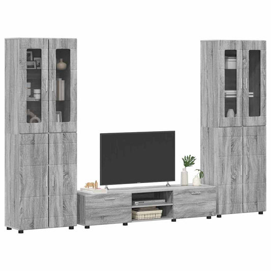TV Cabinet Set FLORIN 3 pcs Grey Sonoma Engineered Wood