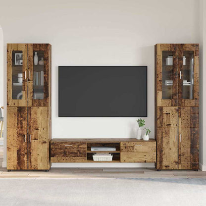 TV Cabinet Set with Shelf FLORIN 3 pcs Old Wood Engineered Wood