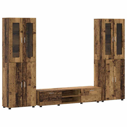 TV Cabinet Set with Shelf FLORIN 3 pcs Old Wood Engineered Wood