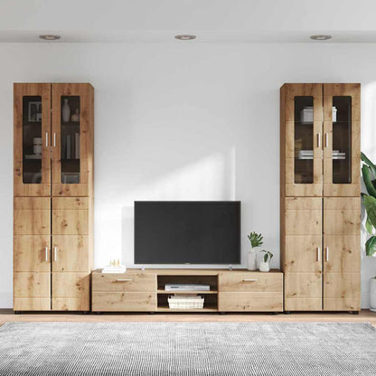 TV Cabinet Set FLORIN 3 pcs Artisan Oak Engineered Wood