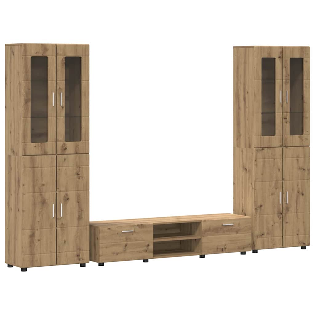 TV Cabinet Set FLORIN 3 pcs Artisan Oak Engineered Wood