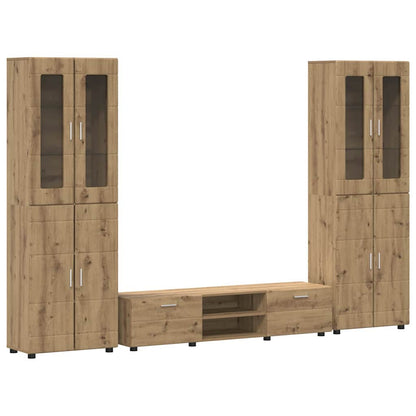 TV Cabinet Set FLORIN 3 pcs Artisan Oak Engineered Wood
