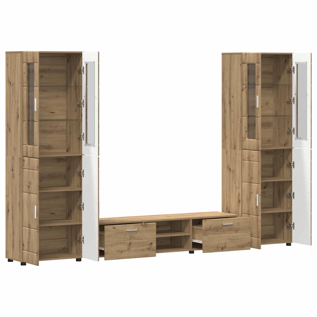 TV Cabinet Set FLORIN 3 pcs Artisan Oak Engineered Wood