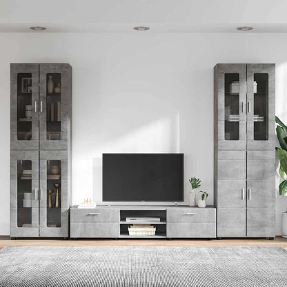 TV Cabinet Set FLORIN 3 pcs Concrete Grey Engineered Wood