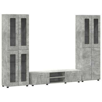 TV Cabinet Set FLORIN 3 pcs Concrete Grey Engineered Wood