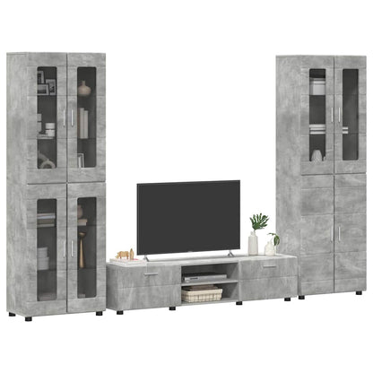 TV Cabinet Set FLORIN 3 pcs Concrete Grey Engineered Wood