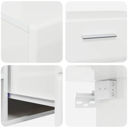 TV Cabinet Set FLORIN 3 pcs High Gloss White Engineered Wood