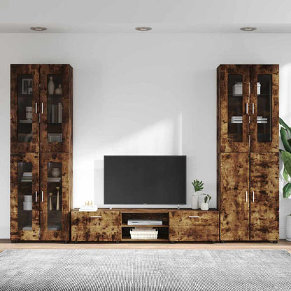 TV Cabinet Set FLORIN 3 pcs Smoked Oak Engineered Wood