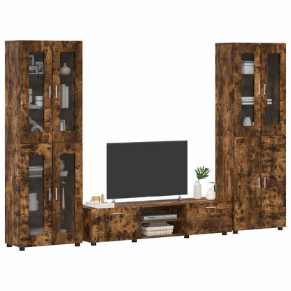 TV Cabinet Set FLORIN 3 pcs Smoked Oak Engineered Wood