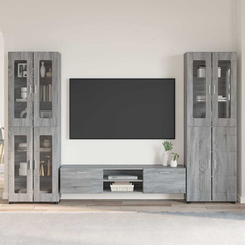 TV Cabinet Set FLORIN 3 pcs Grey Sonoma Engineered Wood