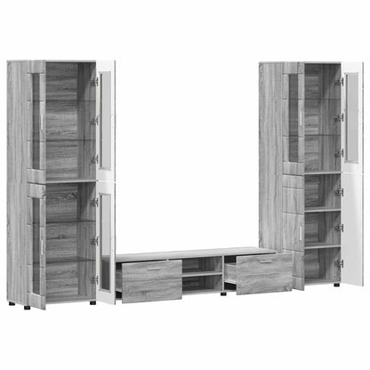 TV Cabinet Set FLORIN 3 pcs Grey Sonoma Engineered Wood