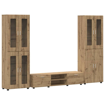 TV Cabinet Set FLORIN 3 pcs Artisan Oak Engineered Wood